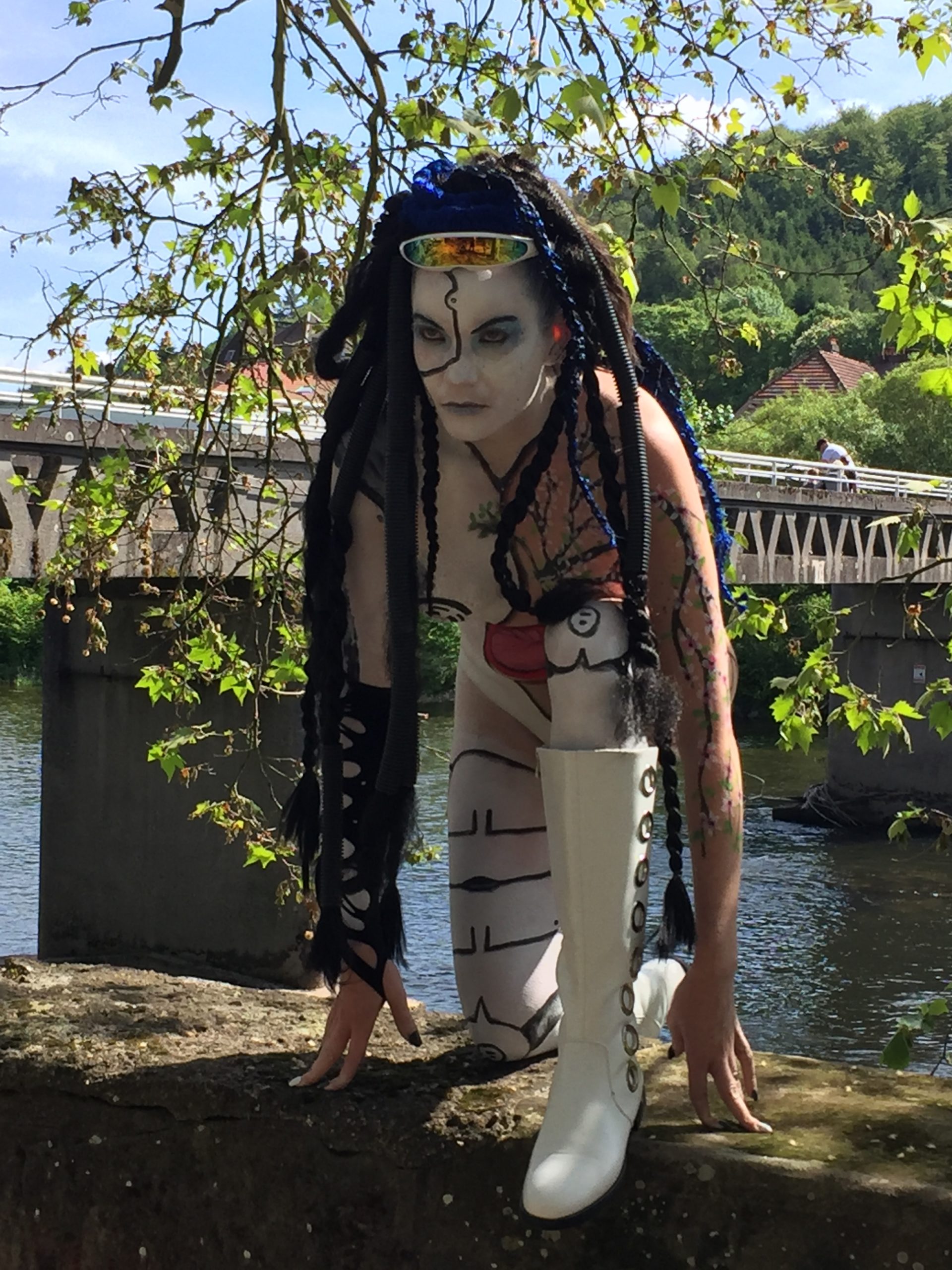 body painting Lyon Femme robot imaginales 2019